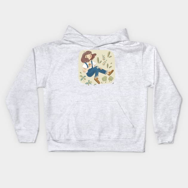 Floating girl _02 Kids Hoodie by Mollyluo.draws